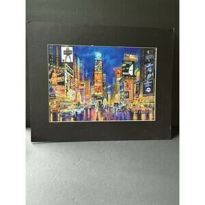 New York Time Square Matted Art Print Printed Poster Decor Picture Modernist